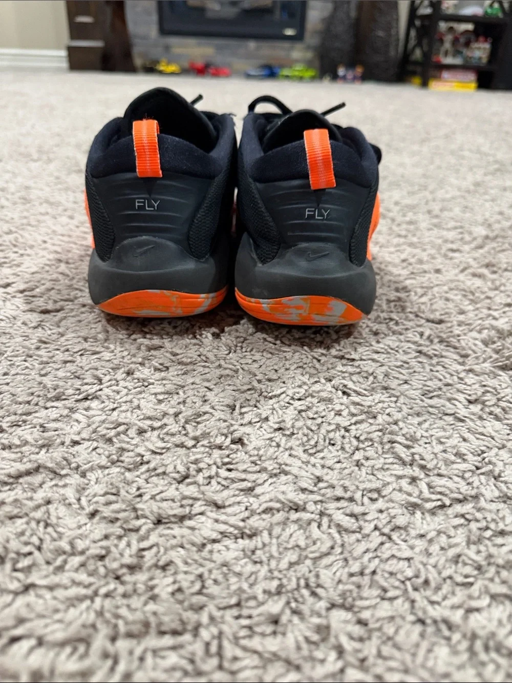 Nike Kids Black & Orange Low-Top Sneakers